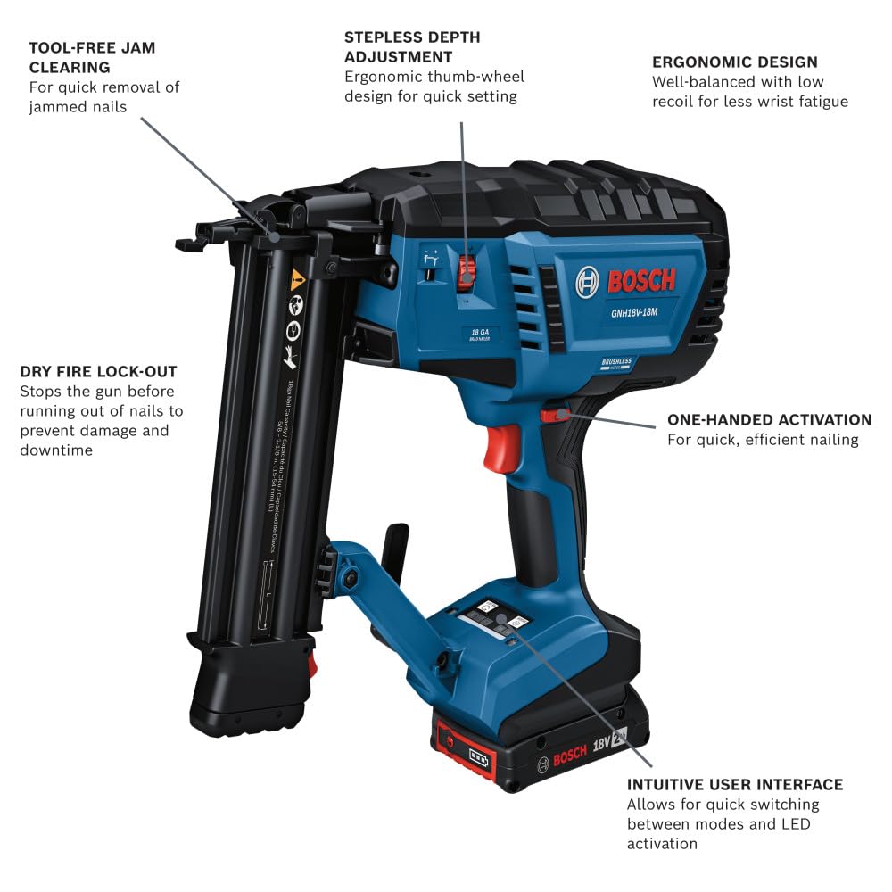 18V Brushless 18-Gauge Brad Nailer Kit with Battery and Charger G52721