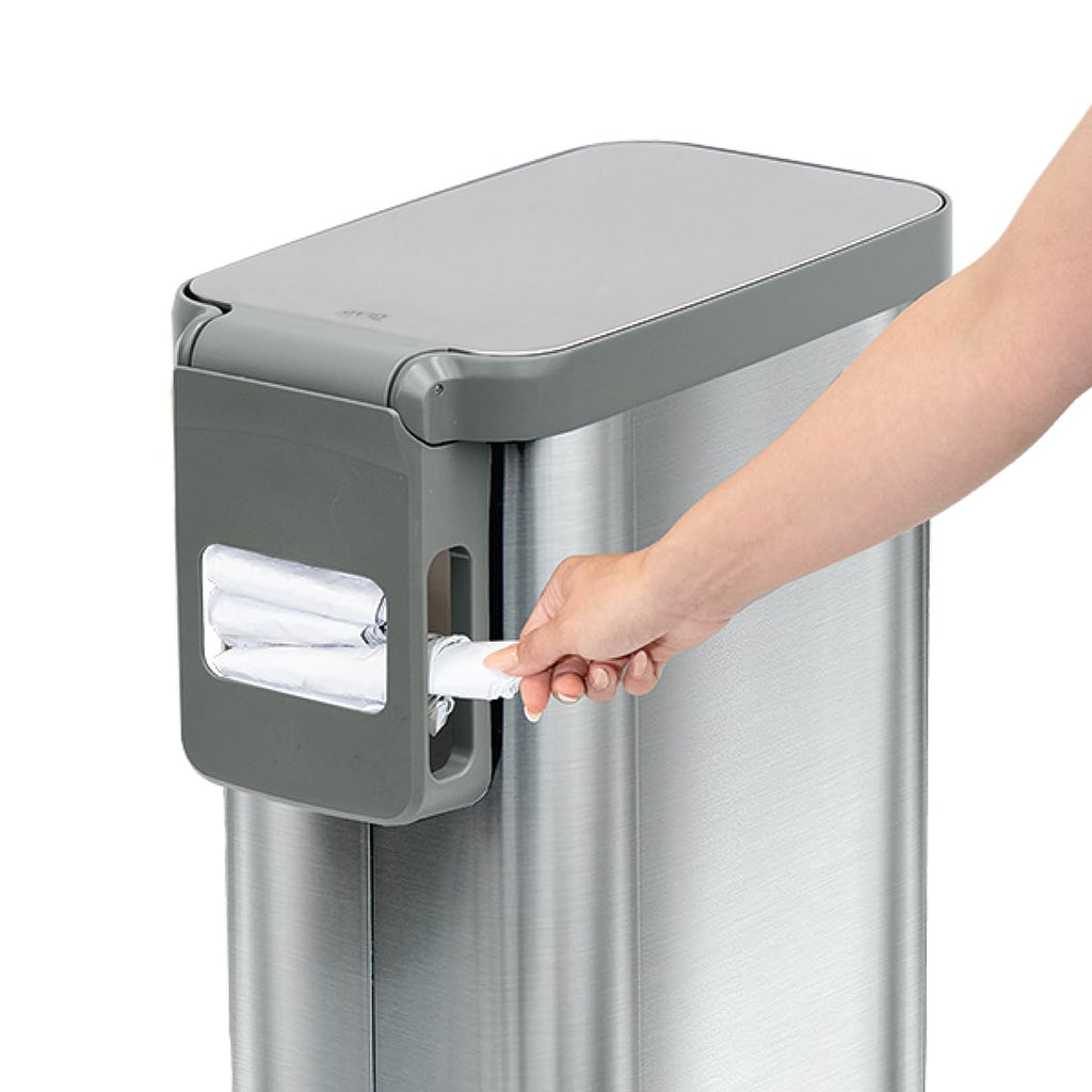 Narrow 12 Gallon Stainless Steel Step Trash Can with Soft Close Lid T442761