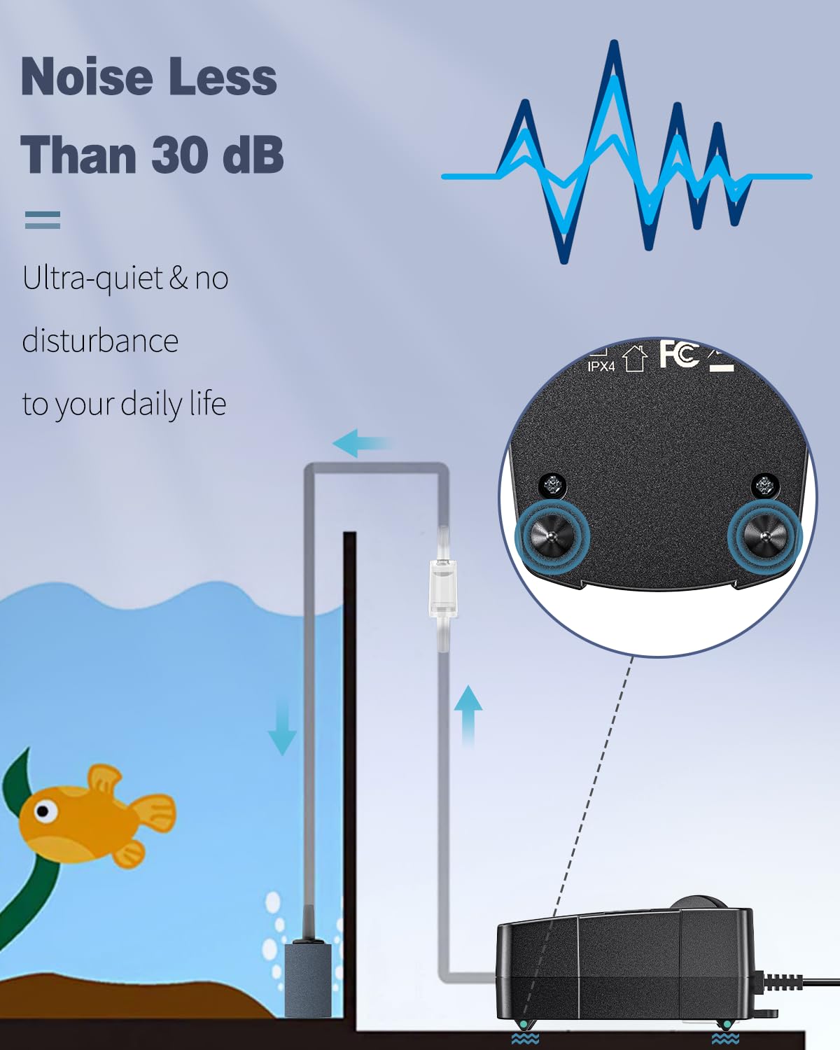 50 GPH Aquarium Air Pump with Airline Tubing B15989