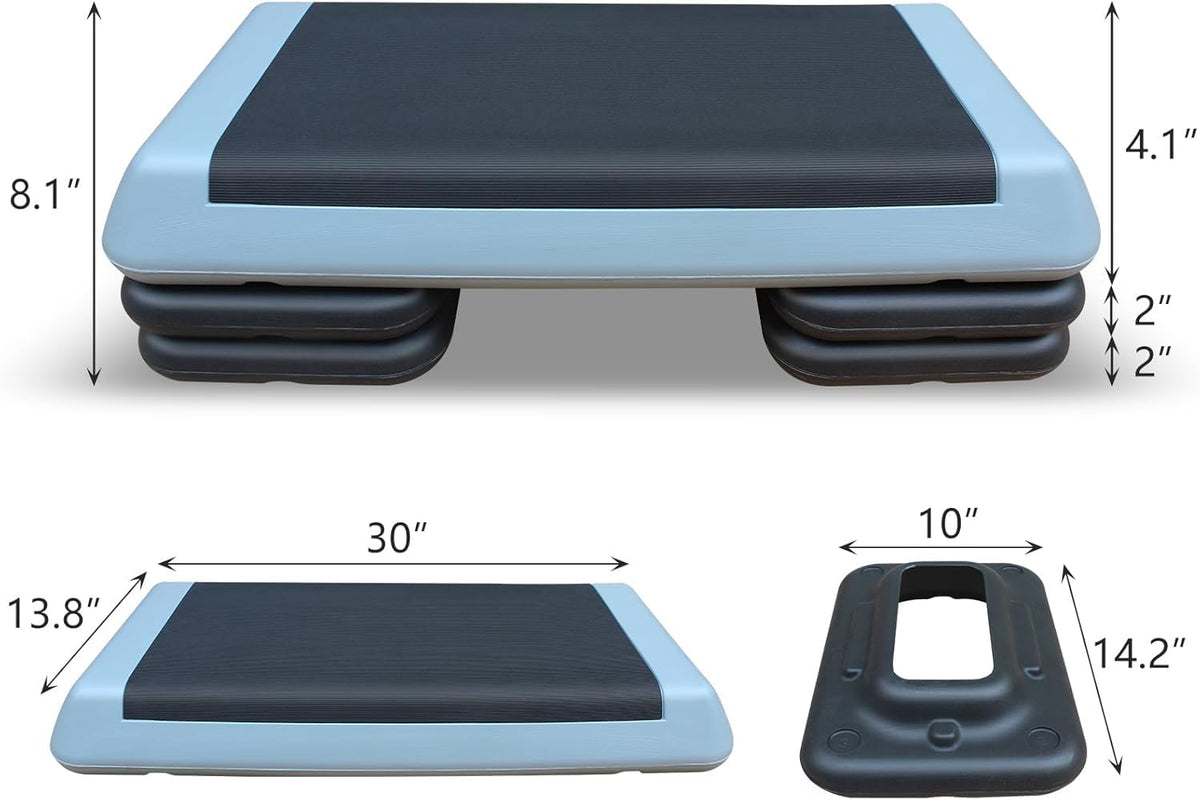 Adjustable 30" × 14" Workout Aerobic Stepper with Risers C10434