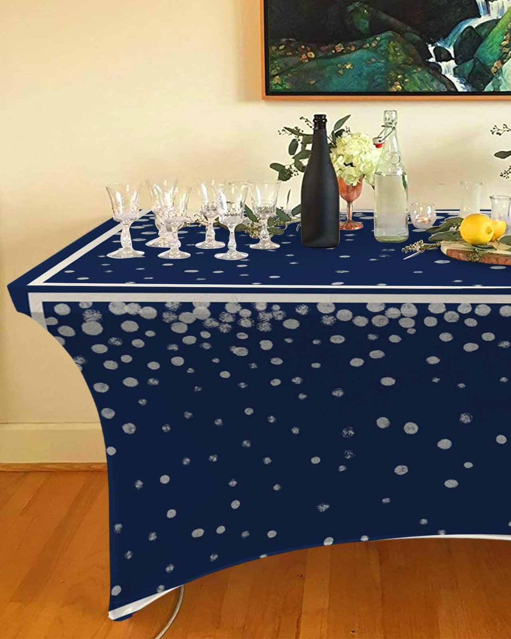 Silver Speckle Spandex Table Cloth for 6FT F31081