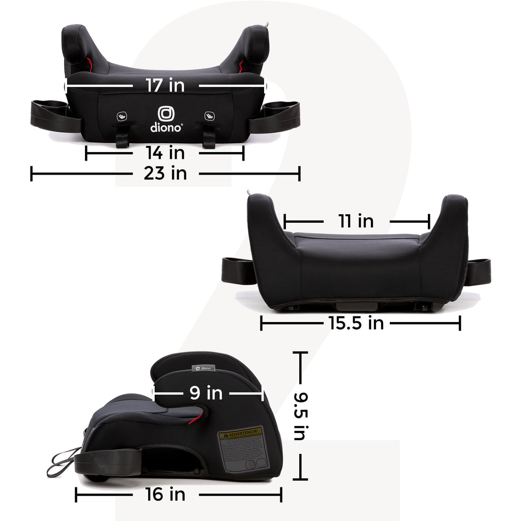 Black Backless Belt-Positioning Booster Car Seat O6203