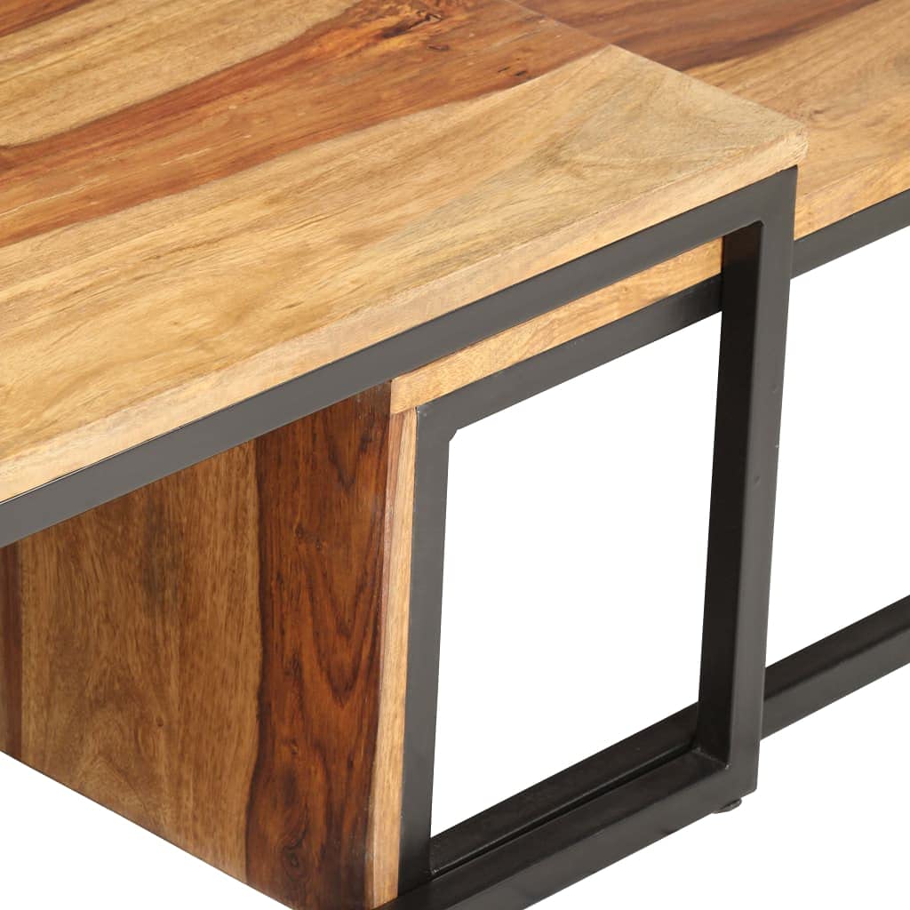 2 pcs Square Wood Nesting Tables E7259