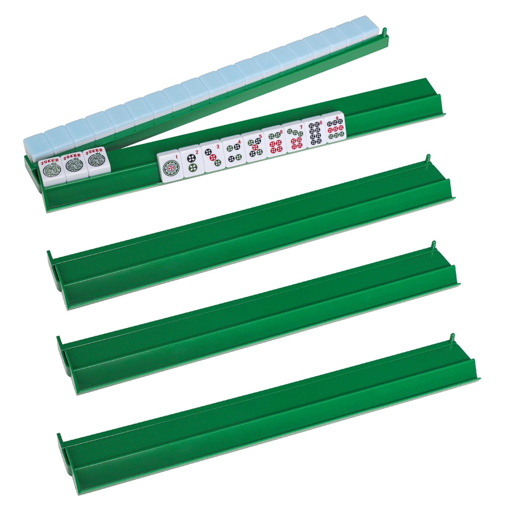 Green Mahjong Racks with Pushers 4 PCS J321823