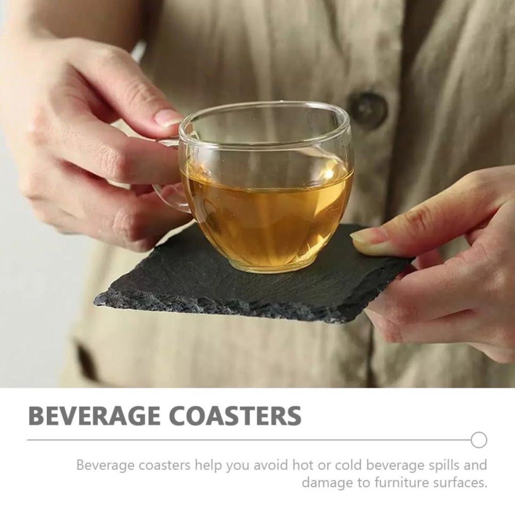 12 Pc Natural Stone Coasters with Non Slip Bottom V5121