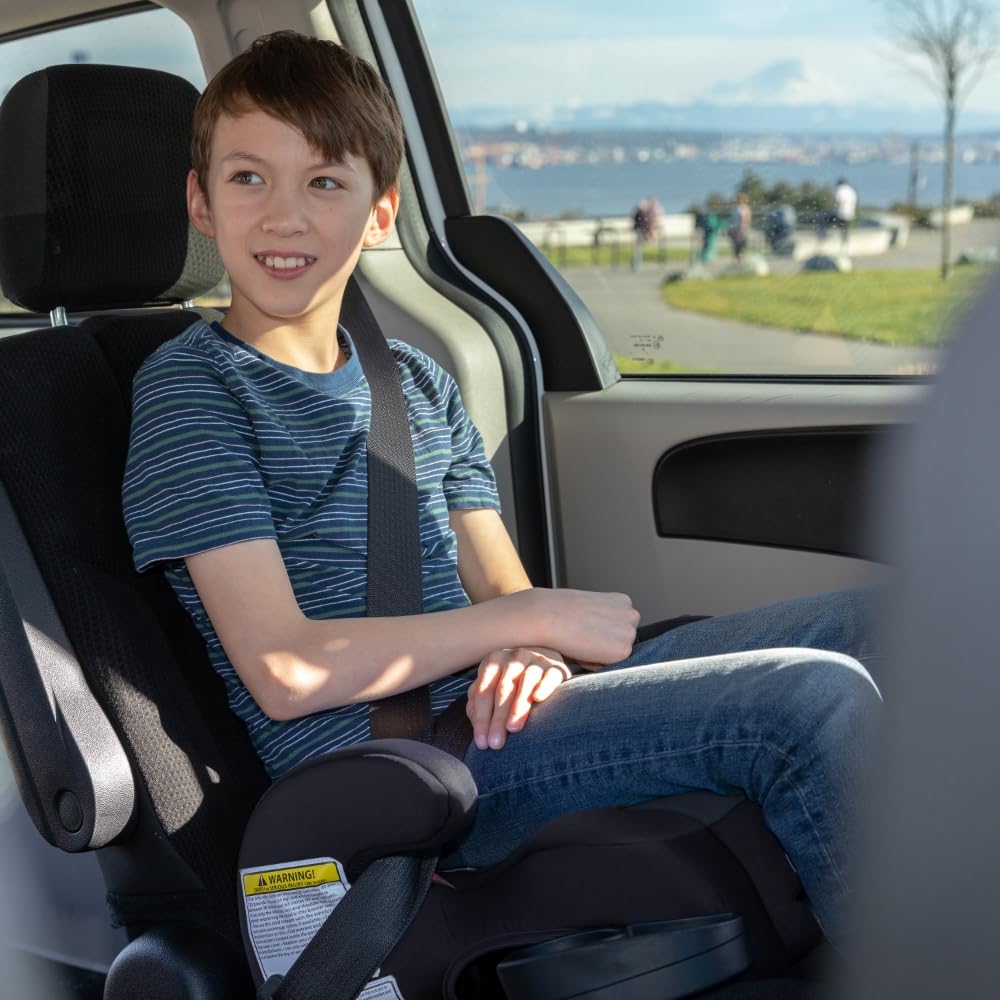 Black Backless Belt-Positioning Booster Car Seat O6203