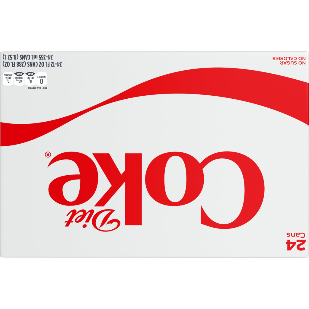 Diet Coke Soda Soft Drink Cans, 12 fl oz, 24 Pack G39259