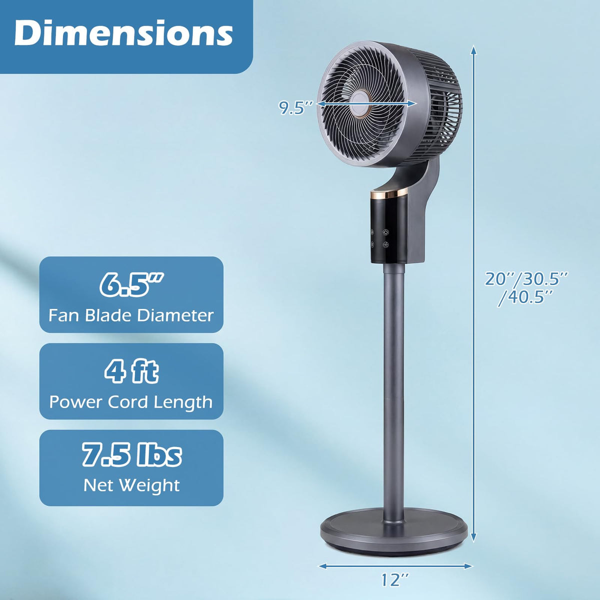 Compact Oscillating Standing Fan T46912