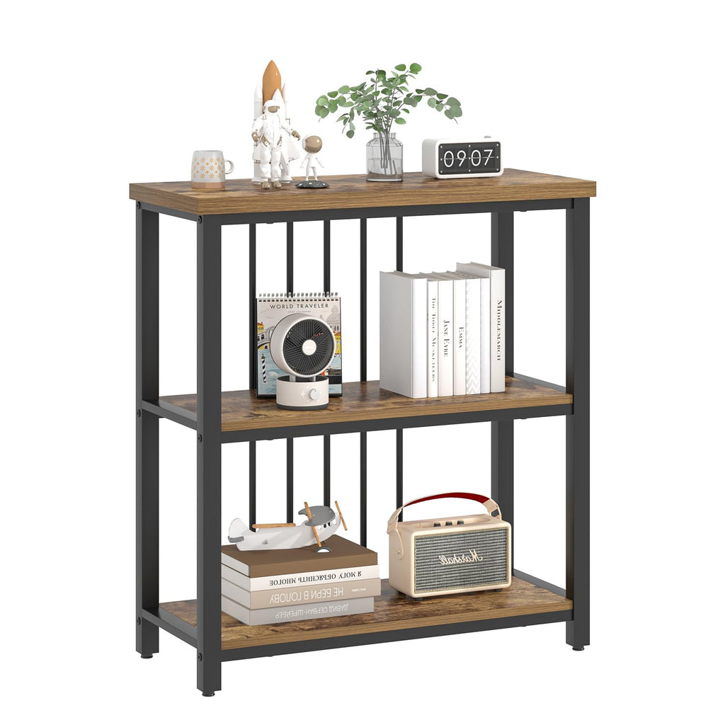 3 Tier Wood and Metal Bookshelf V4868