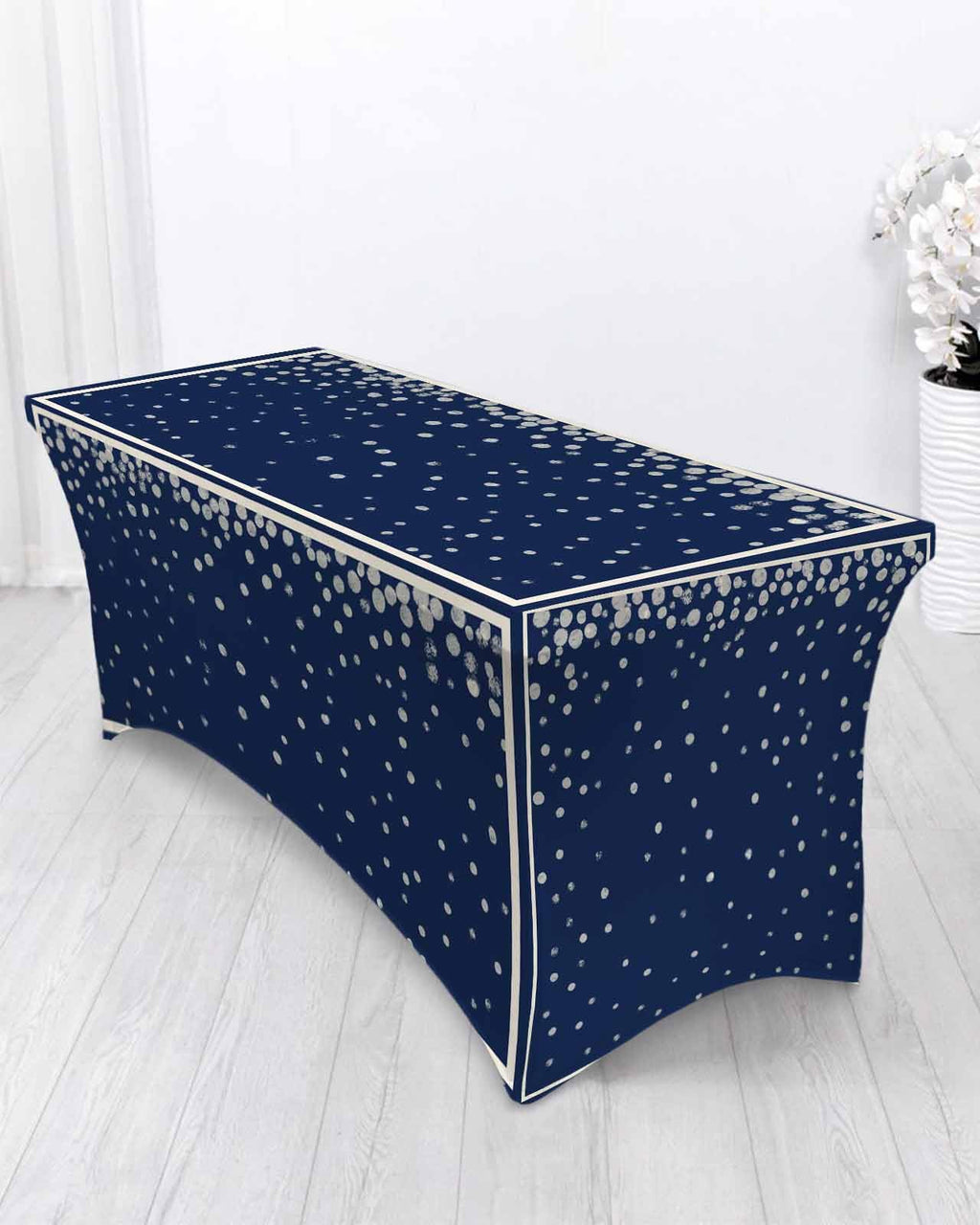 Silver Speckle Spandex Table Cloth for 6FT F31081