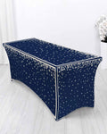 Silver Speckle Spandex Table Cloth for 6FT F31081