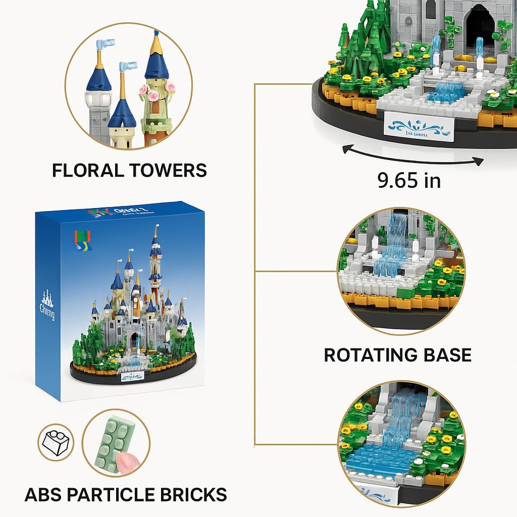 Mini Building Blocks Set, 3600 Pieces, Blue Micro Building Blocks Set R727
