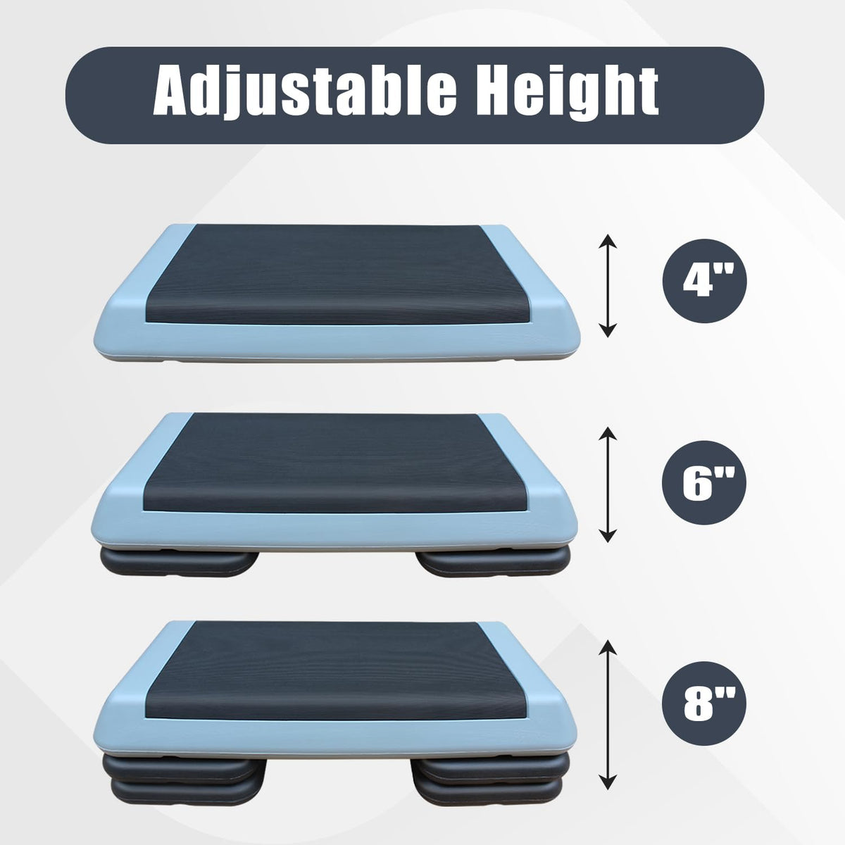 Adjustable 30" × 14" Workout Aerobic Stepper with Risers C10434