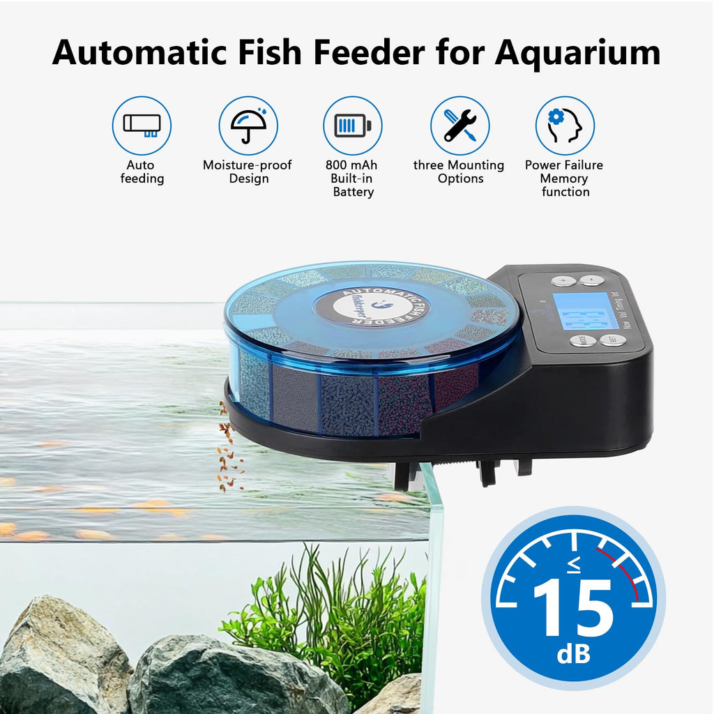 Automatic Fish Feeder and Magnetic Glass Cleaner Brush H756812