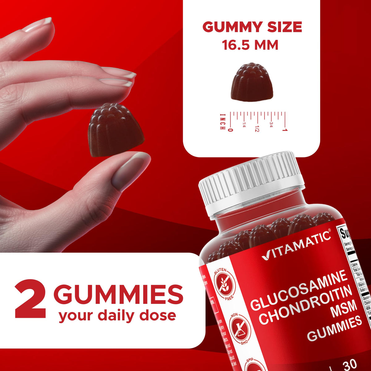 Glucosamine Chondroitin with MSM & Vitamin E 60 Gummies K66784