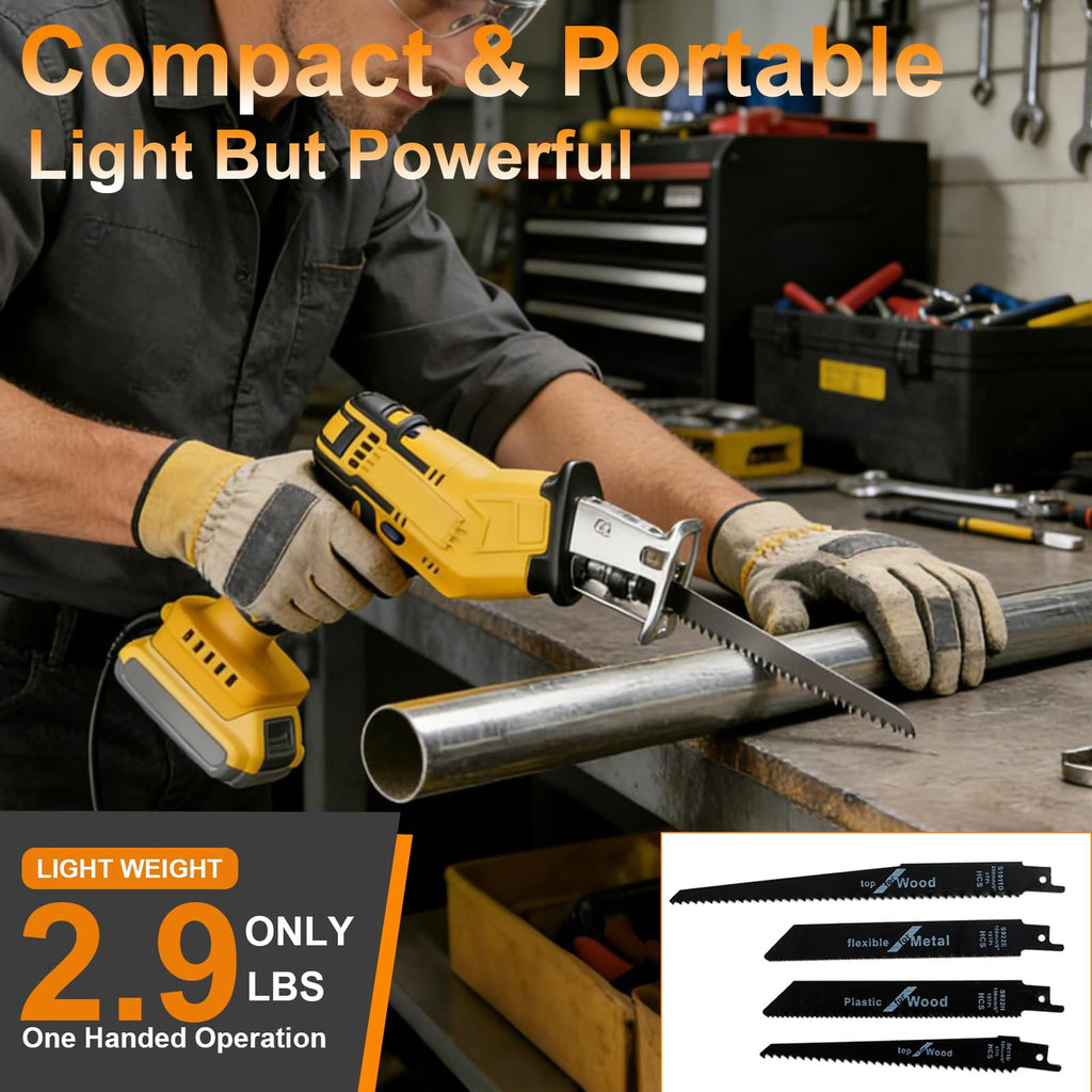 Cordless Reciprocating Saw 0-3500 SPM Variable Speed with 4 Blades Q73399