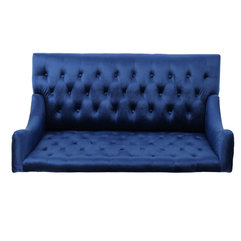 Navy Blue Tufted Velvet Wingback Loveseat X251448