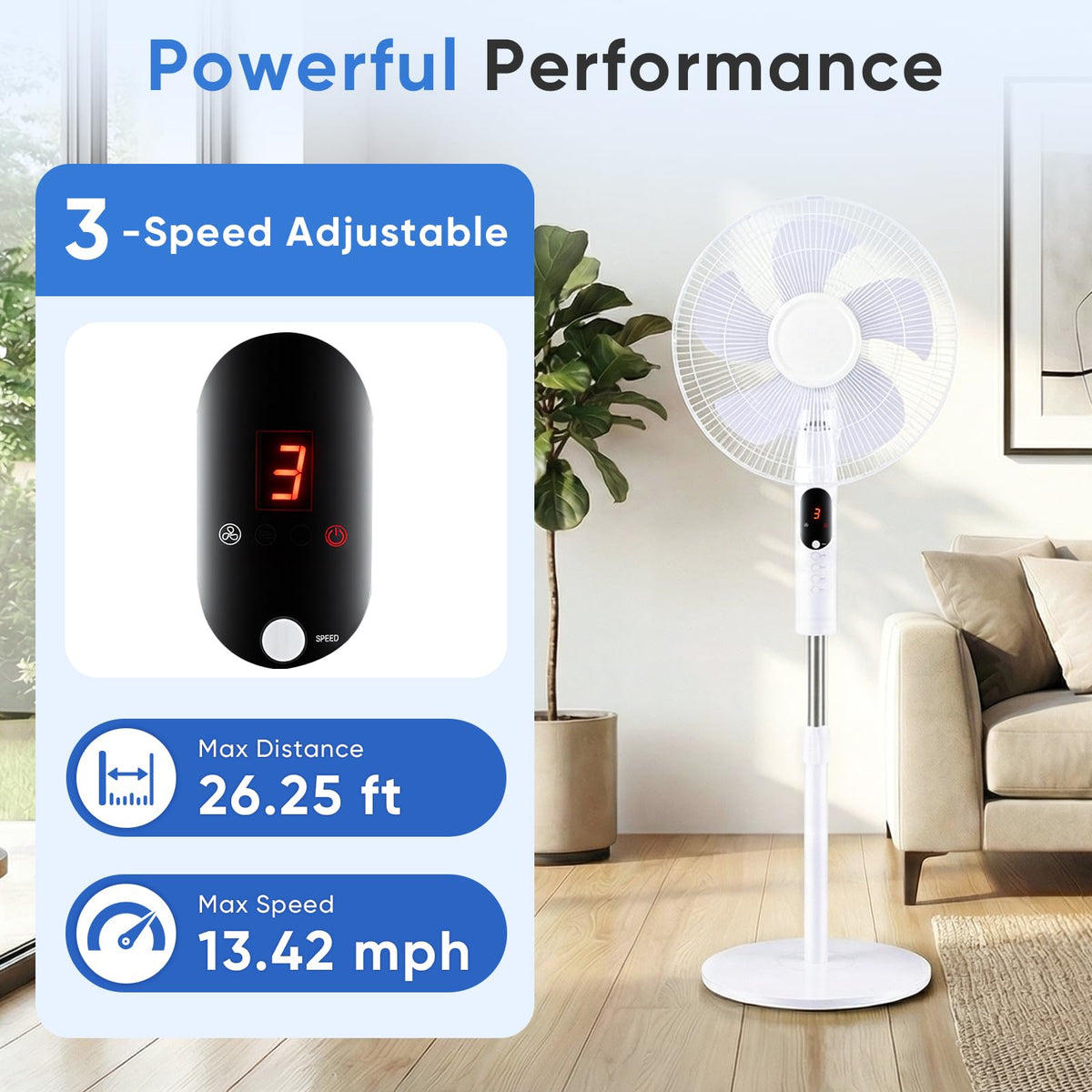 17" Oscillating Pedestal Fan with Remote X314