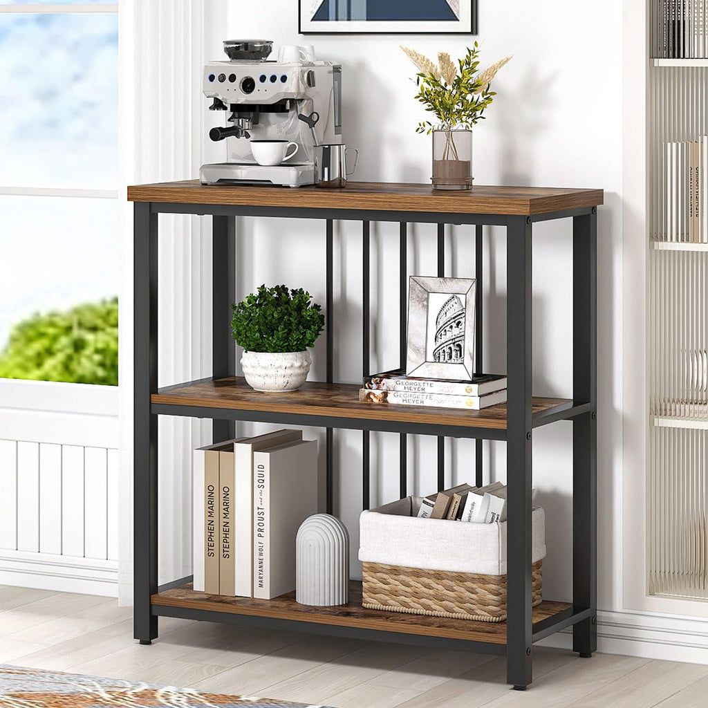 3 Tier Wood and Metal Bookshelf V4868