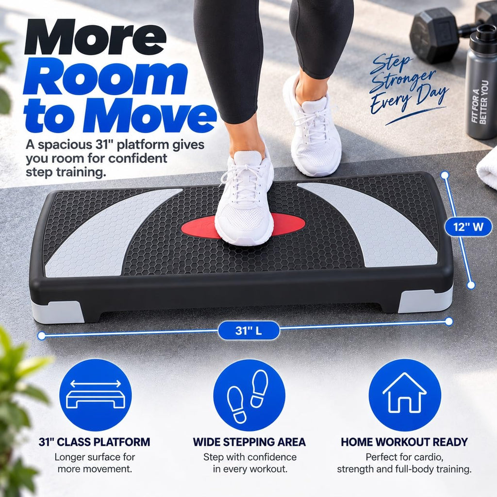 31'' Aerobic Step Platform with 4 Risers Q526