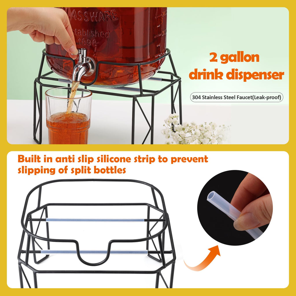 2 Gallon Drink Dispensers with Stand Z971