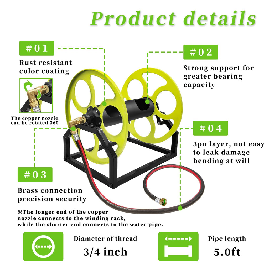 400FT Wall/Floor Mount Garden Hose Reel with Crank J85259