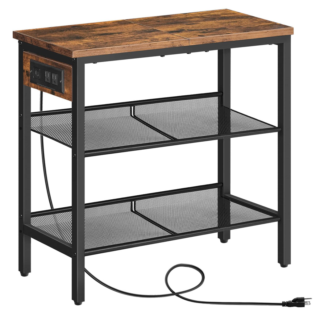 3-Tier Narrow End Table with Charging Station Z330715