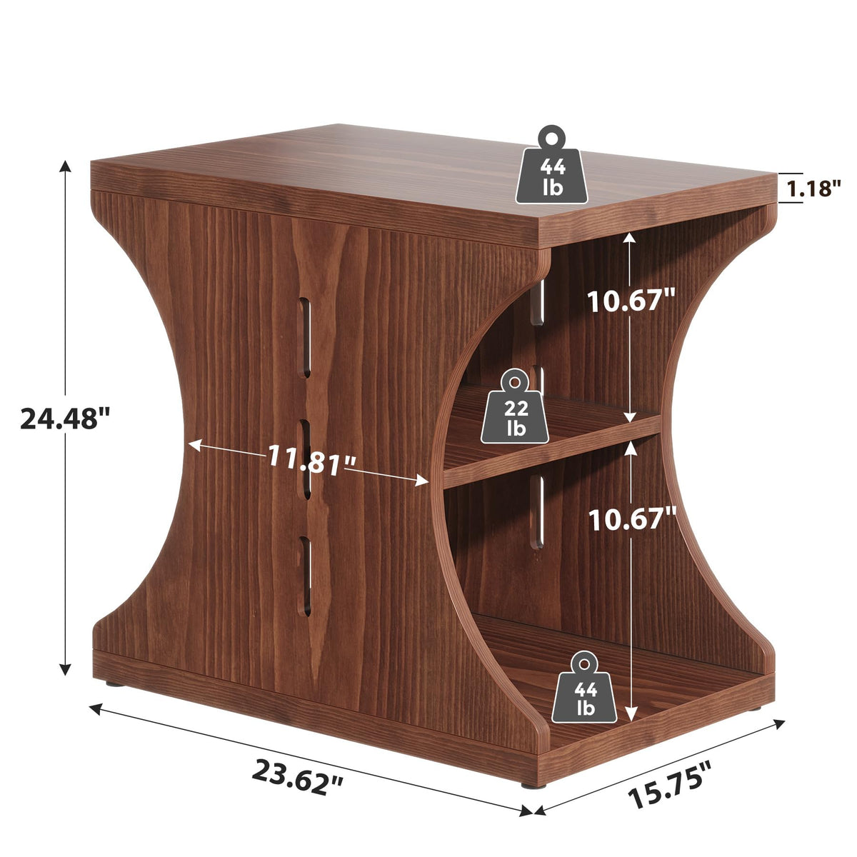 Brown Solid Wood Side End Table W716