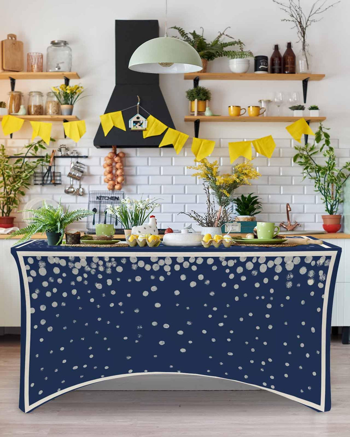 Silver Speckle Spandex Table Cloth for 6FT F31081