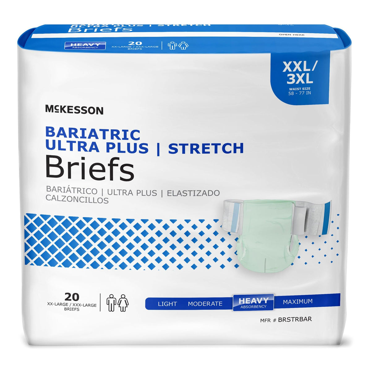 Heavy Absorbency Stretch Briefs, XXL/3XL, 80 ct P793