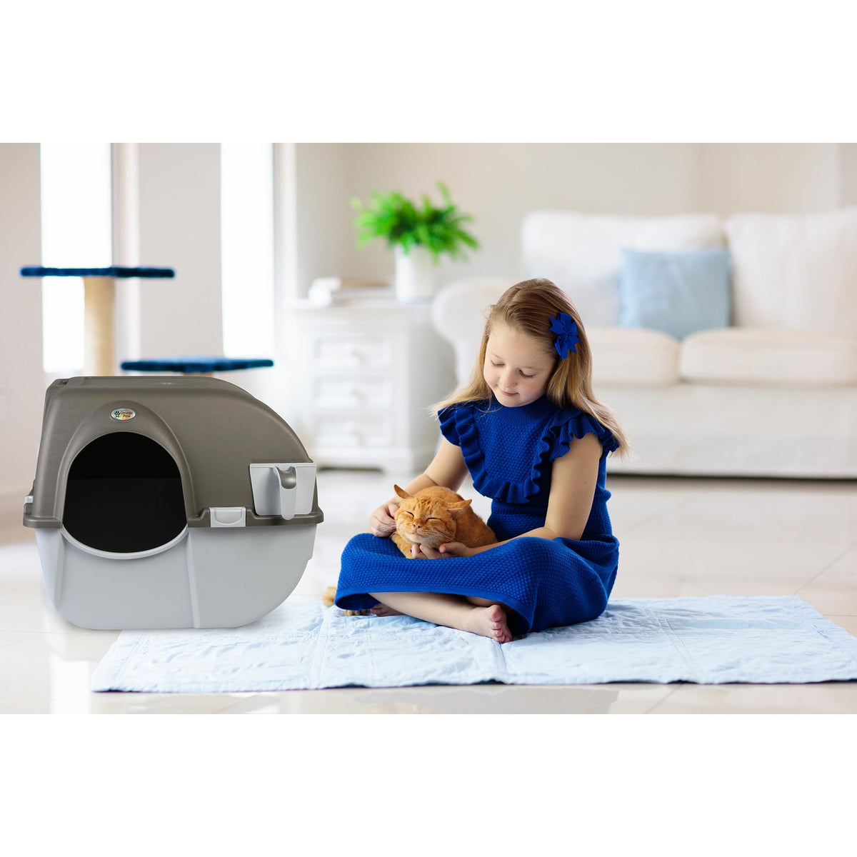 Self Cleaning Litter Box Regular Size Grey O3882
