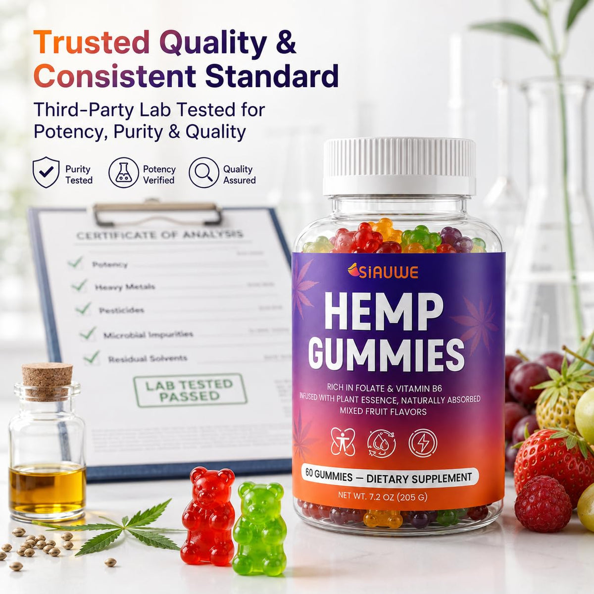 Sugar Free Hemp Gummies 60 Count E126
