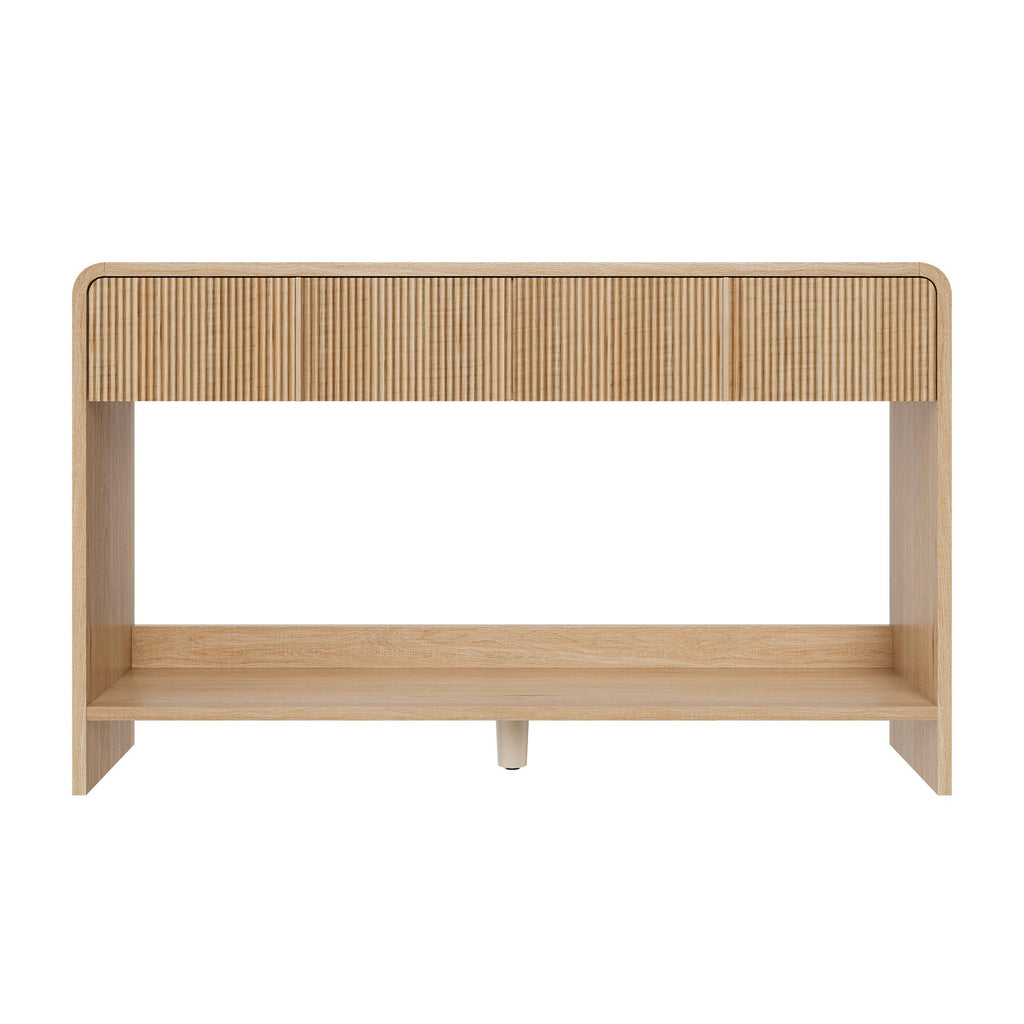 45" Fluted Console Table with 2 Drawers and Open Shelf P6997