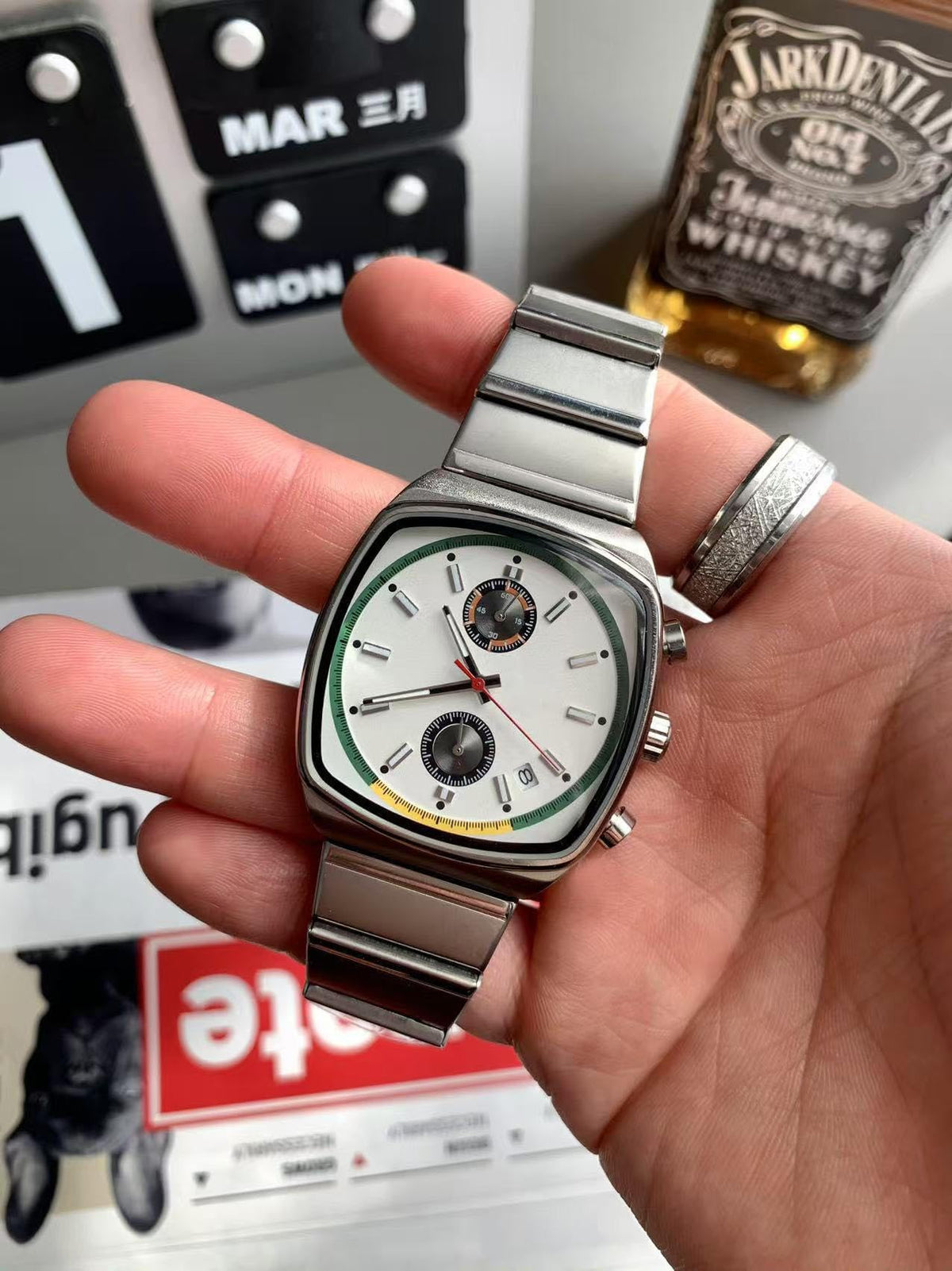 Mens Chronograph Stainless Steel Quartz Watch L5165