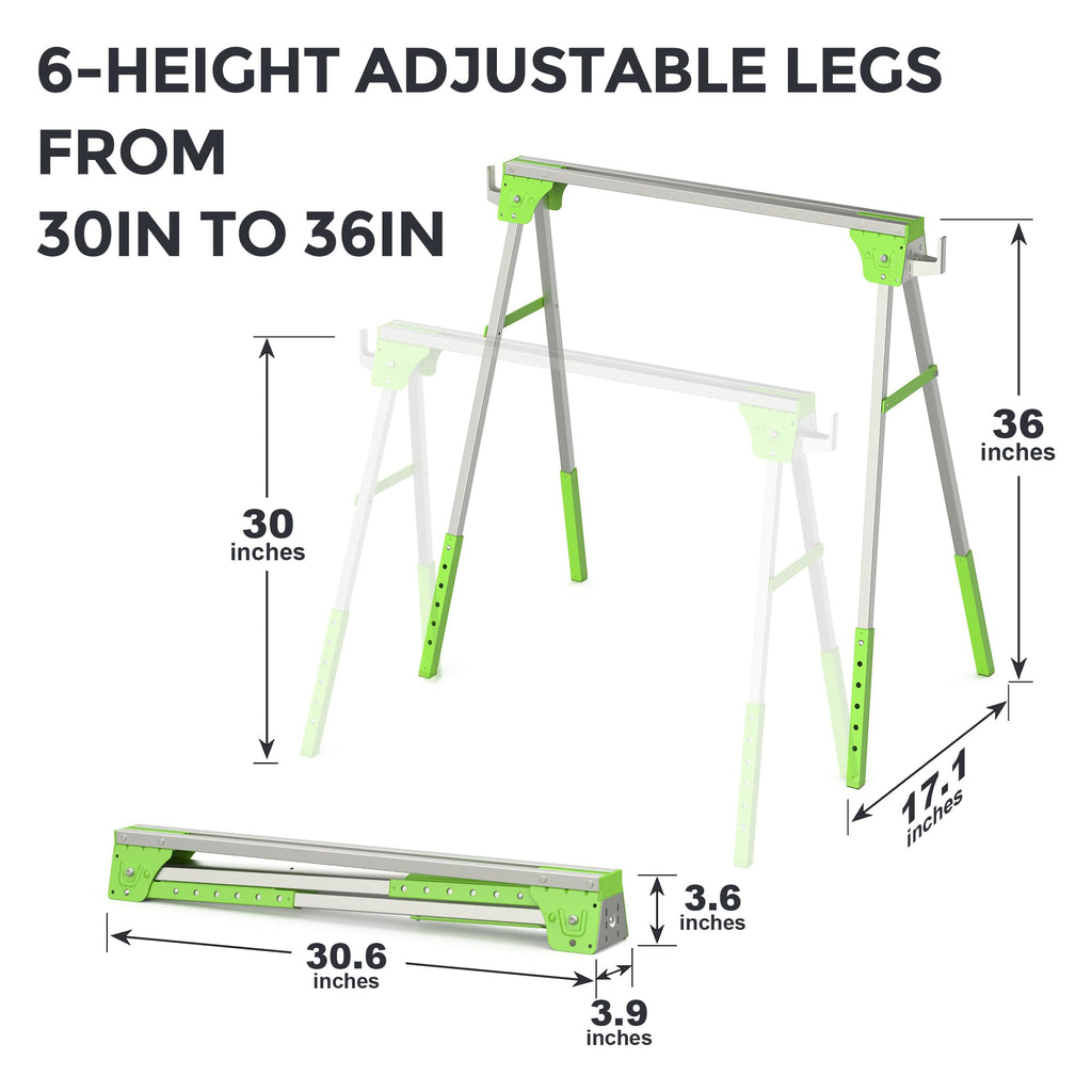 2 Pack Folding Adjustable Saw Horses G4954