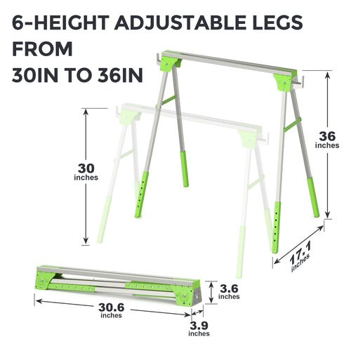 2 Pack Folding Adjustable Saw Horses G4954