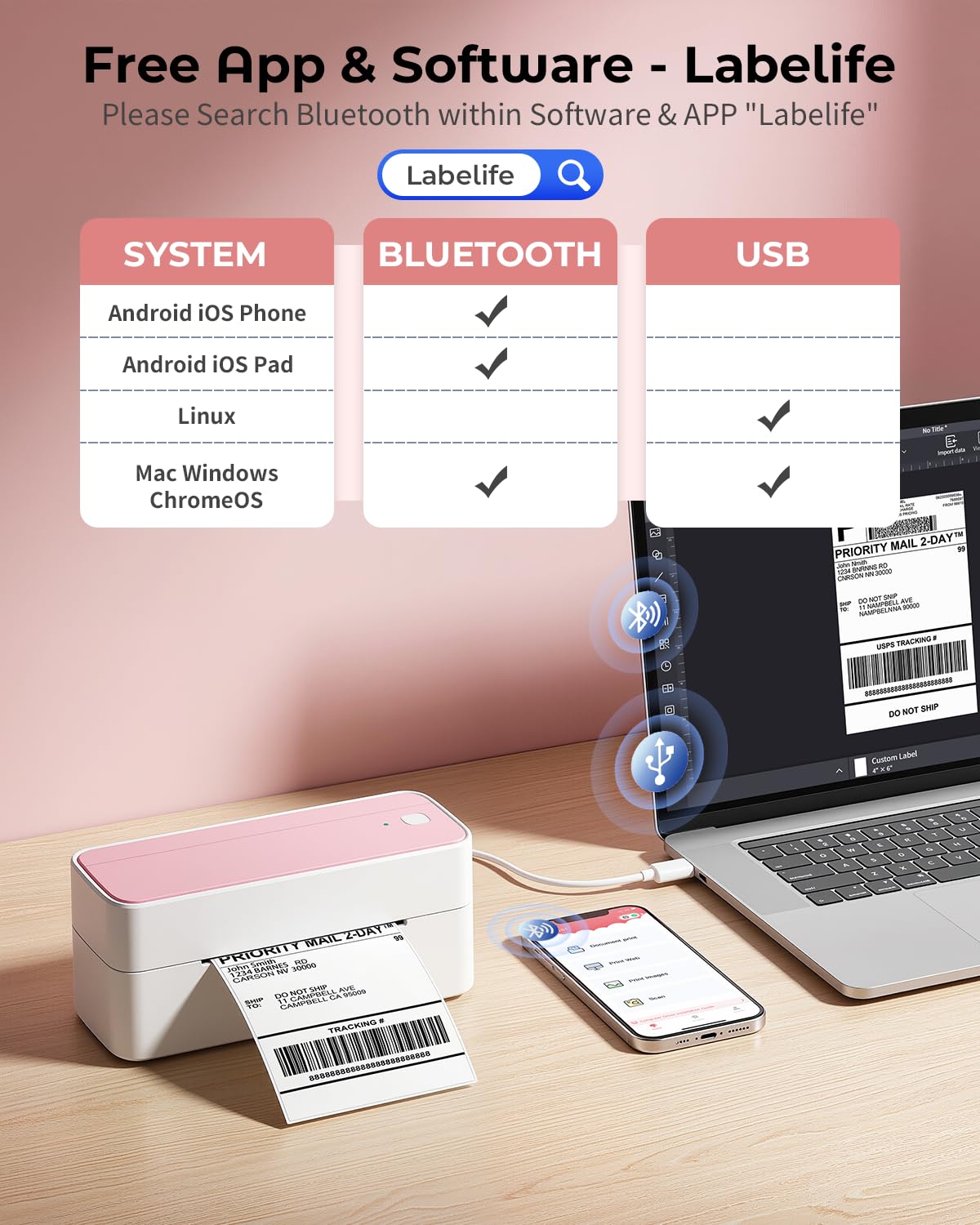 Bluetooth Thermal Label Printer P745