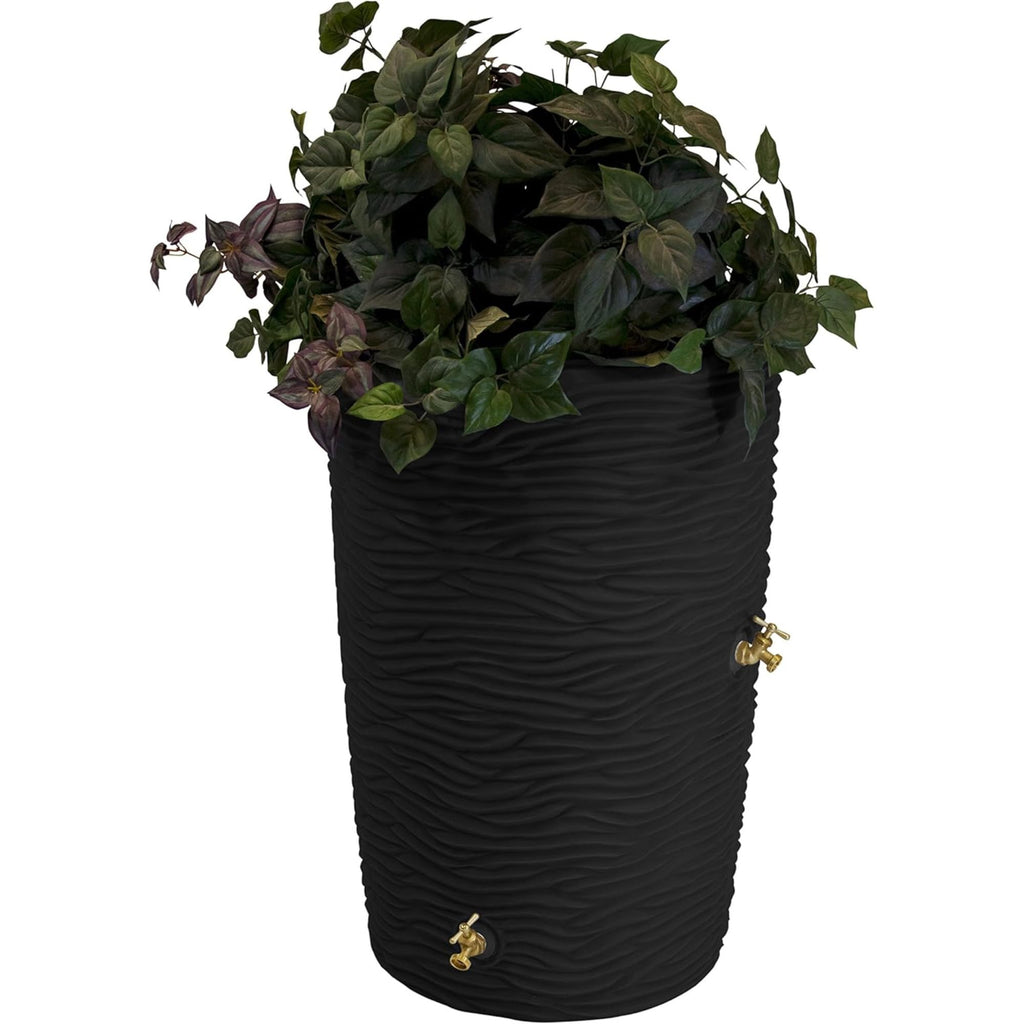 Faux Palm 50-Gallon Rain Barrel Planter & Stand M4534