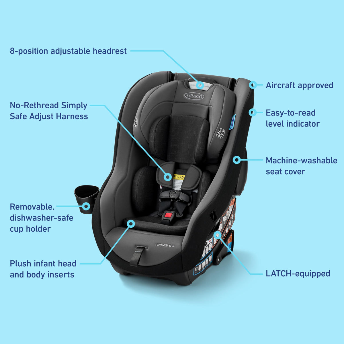 Slim Convertible Car Seat A346684