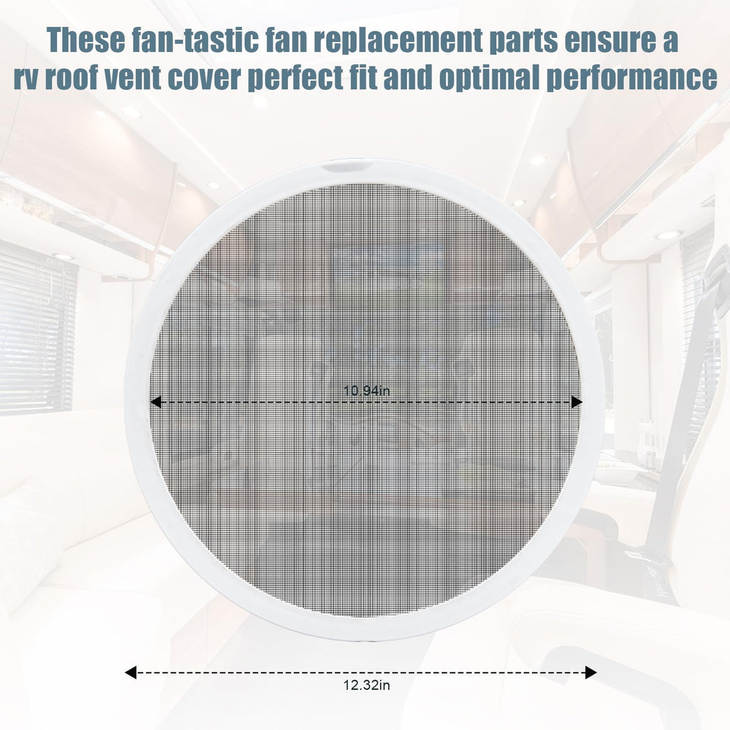 White 2PCS RV Vent Screen Roof Fan Frame Parts E624064