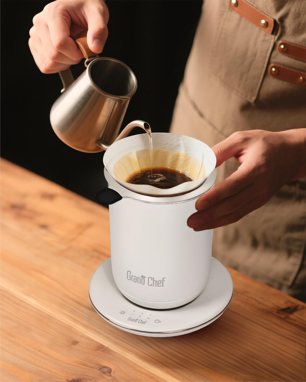 Self-Heating 10oz Temperature Controlled Coffee Mug with Dripper A681