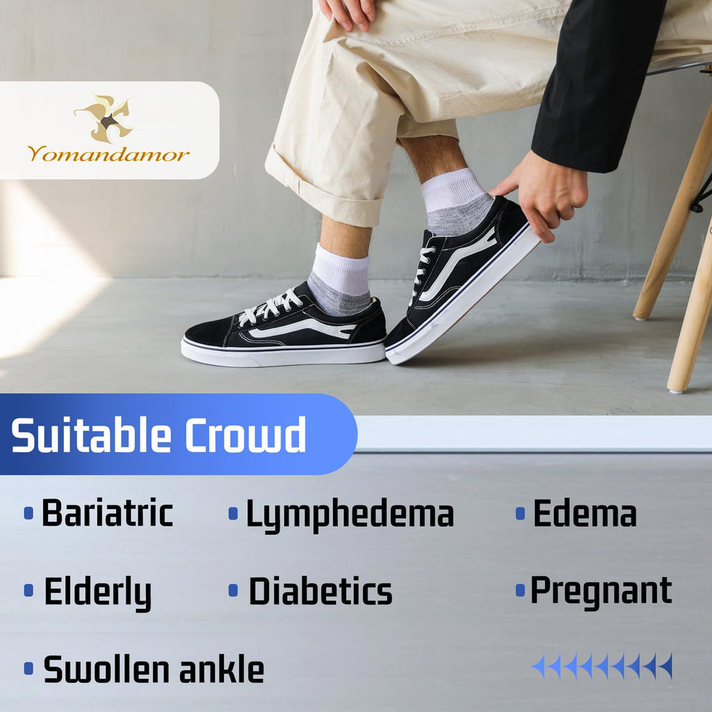 6 Pairs Diabetic Ankle Socks with Non-Binding Top and Cushion Sole W8172
