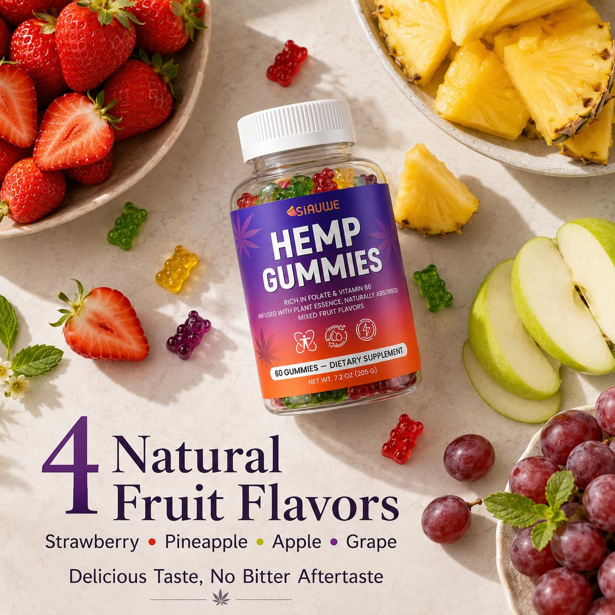 Sugar Free Hemp Gummies 60 Count E126