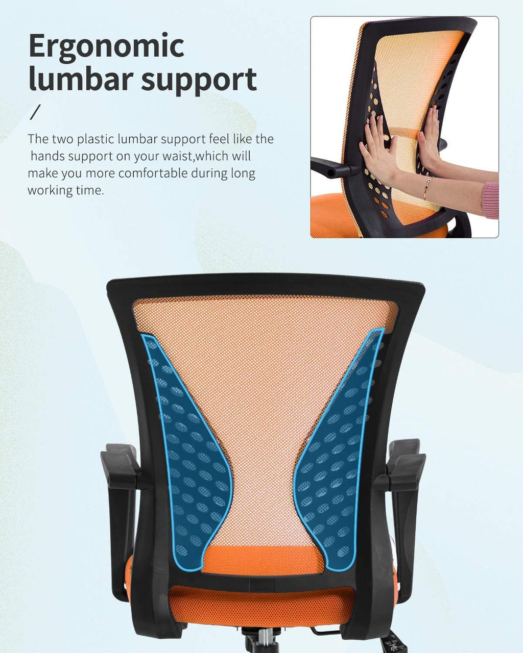Orange Mesh Office Chair T986