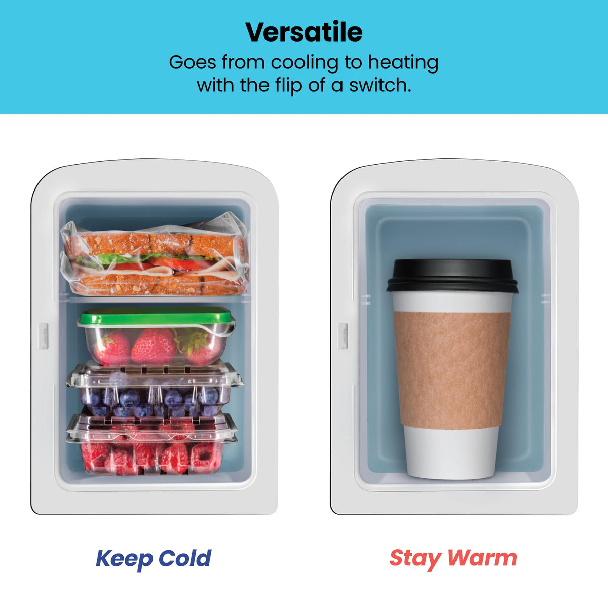 Portable 4 Liter Mini Fridge, Cools & Heats, Black B582399