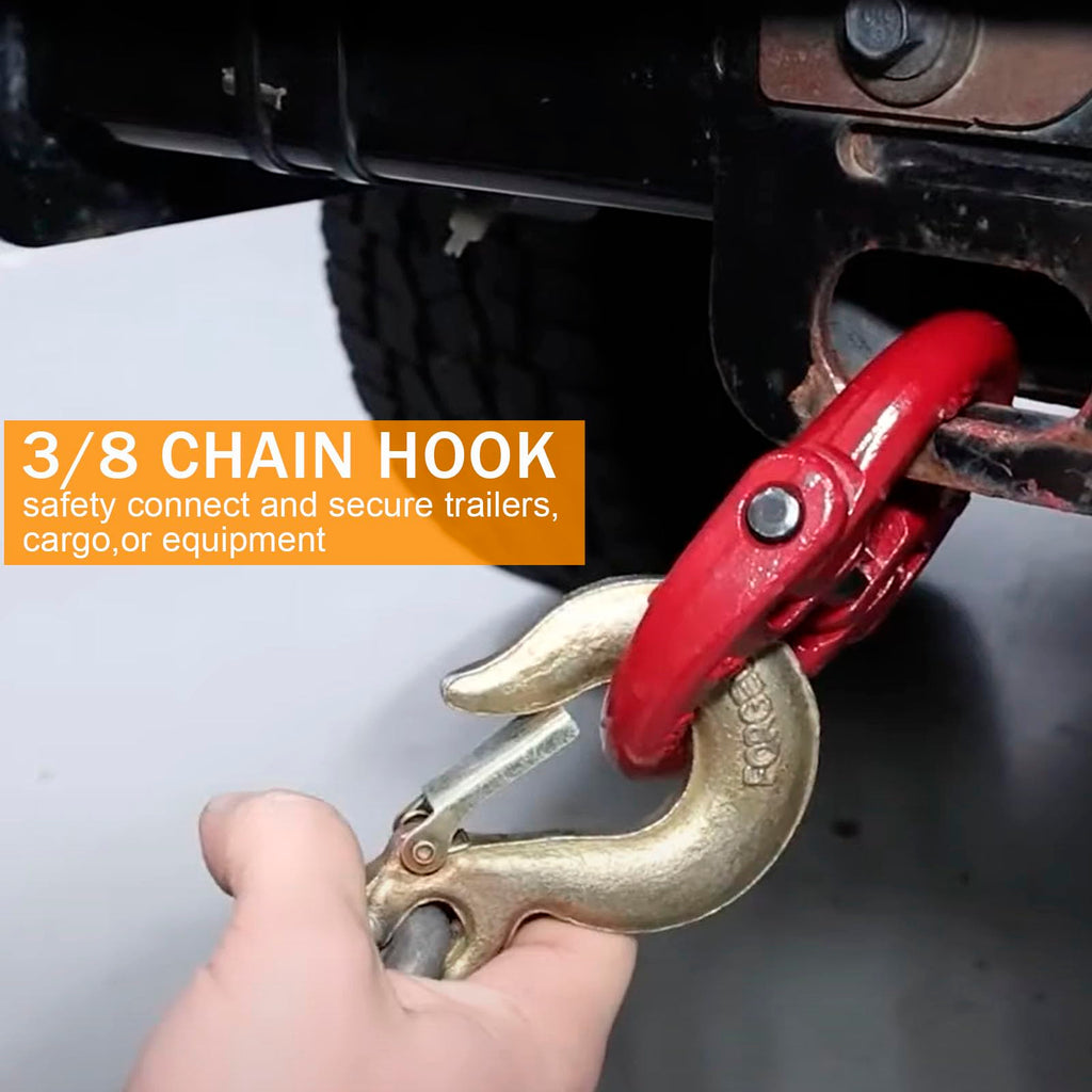 3/8 Chain Hooks with Safety Latch, 10 Pack U906