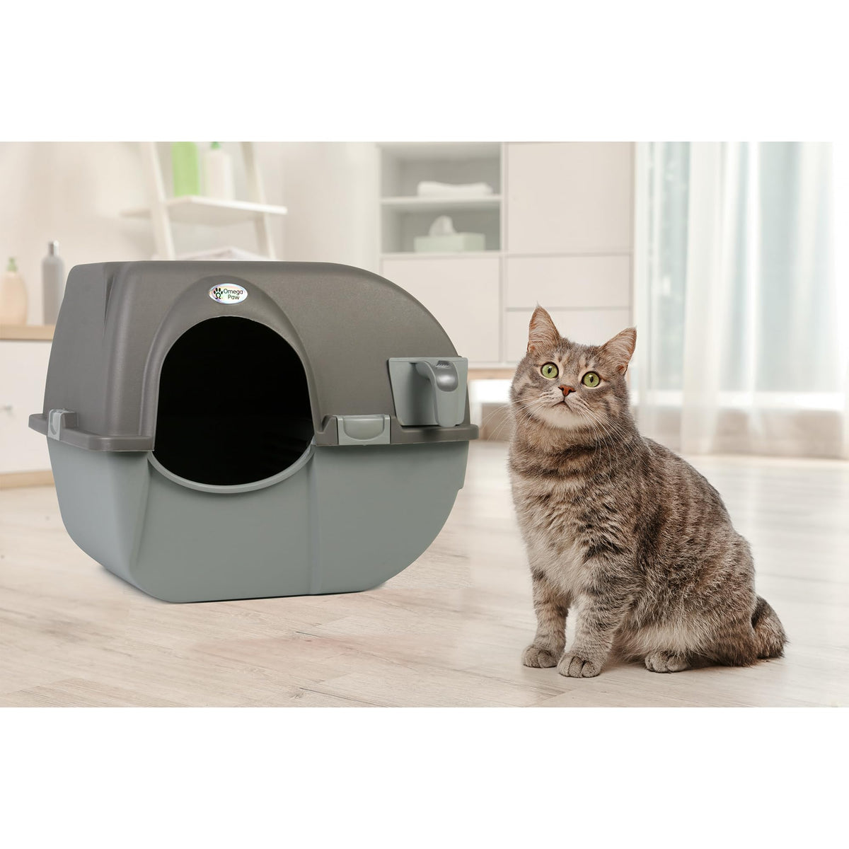Self Cleaning Litter Box Regular Size Grey O3882