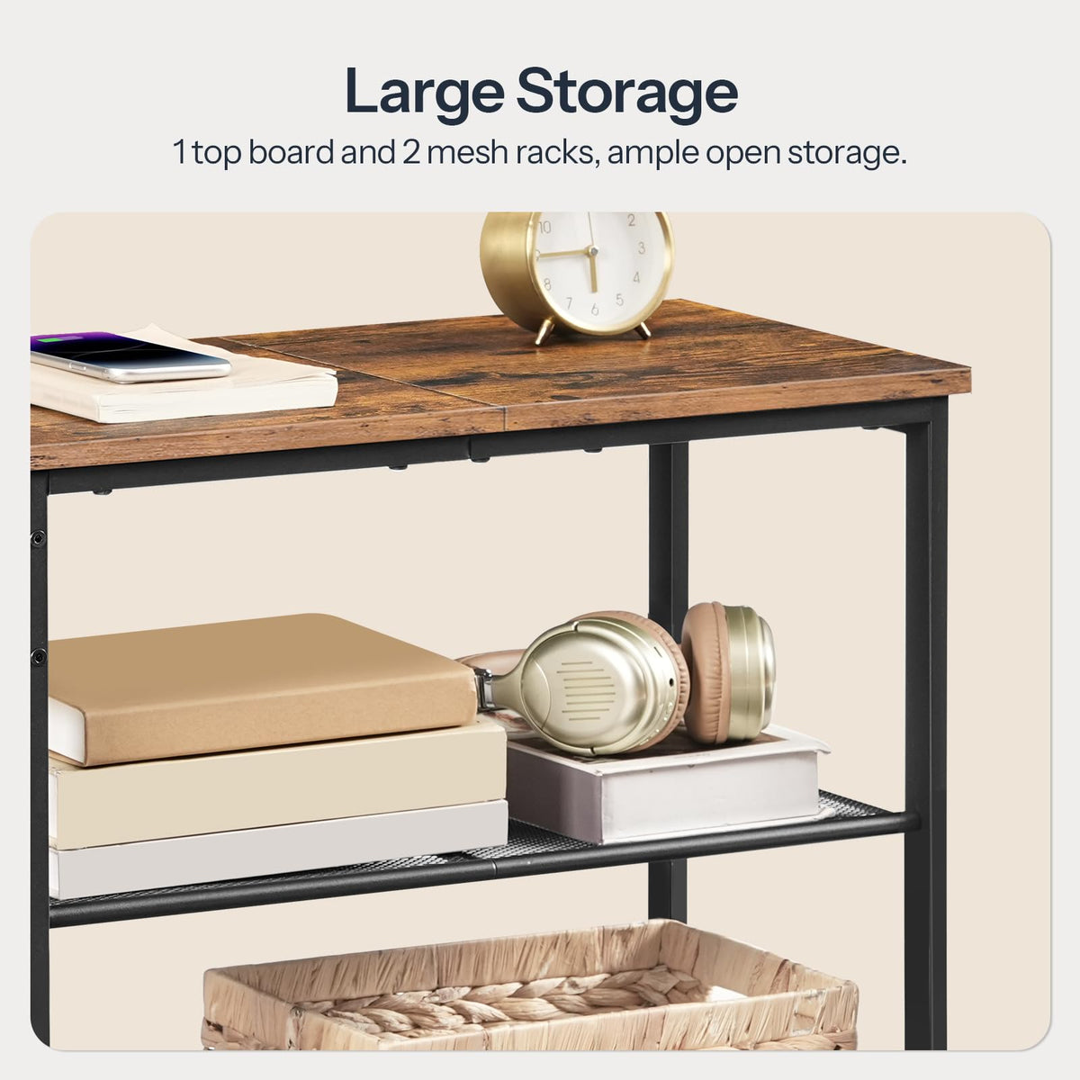 3-Tier Narrow End Table with Charging Station Z330715