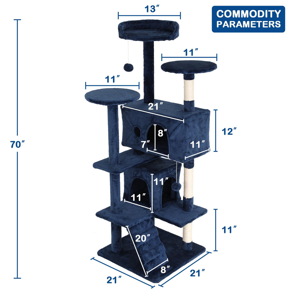 Tall Indoor Cat Condo Tower with Scratching Post E797