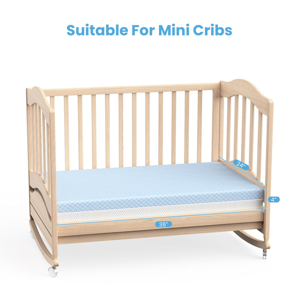 Mini Crib Mattress, 38x24x4 Inch Dual-Sided Gel Memory Foam V39360